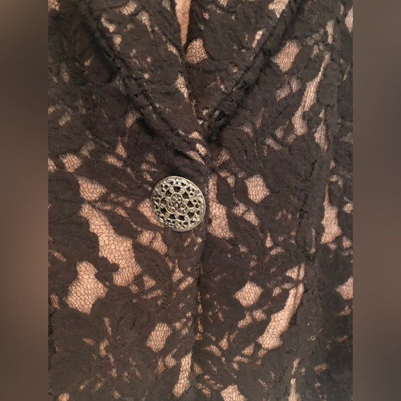 Nic&Zoe Taupe with Black Lace Overlay Jacket - Picture 2 of 4